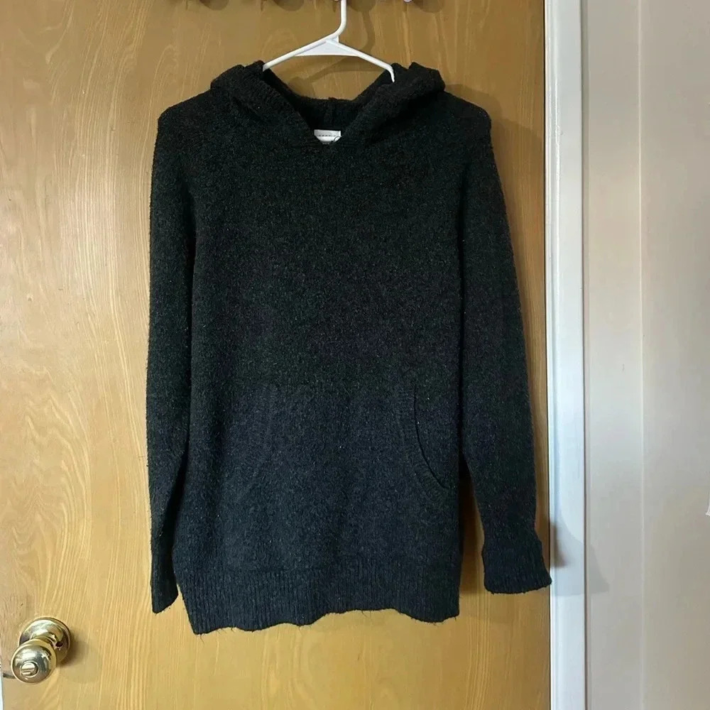 Aspen Dark Gray Tunic Sweater Pullover Hoodie w/ Pocket